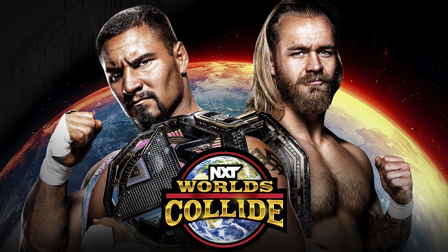 9月4日のNXTワールズ・コライド大会で王座統一戦に臨むNXT王者ブロン・ブレイカー（左）とNXT・UK王者タイラー・ベイト（C）2022 WWE, Inc. All Rights Reserved.