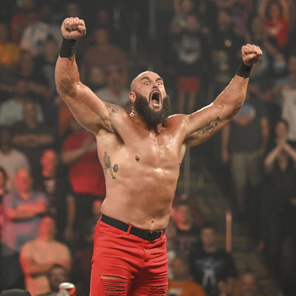 WWEに電撃復帰し、雄たけびをあげたブラウン・ストローマン（C）2022 WWE, Inc. All Rights Reserved.