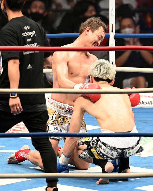 スーパーライト級タイトルマッチ 佐々木大蔵に判定勝ちした大和哲也(撮影・たえ見朱実)