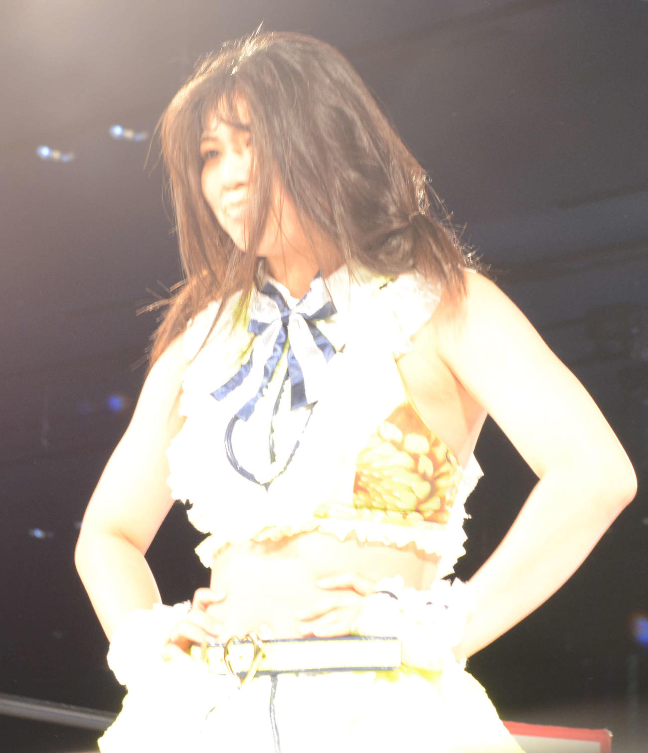 スターダム高田馬場大会　勝ち名乗りを受ける羽南（撮影・松熊洋介）