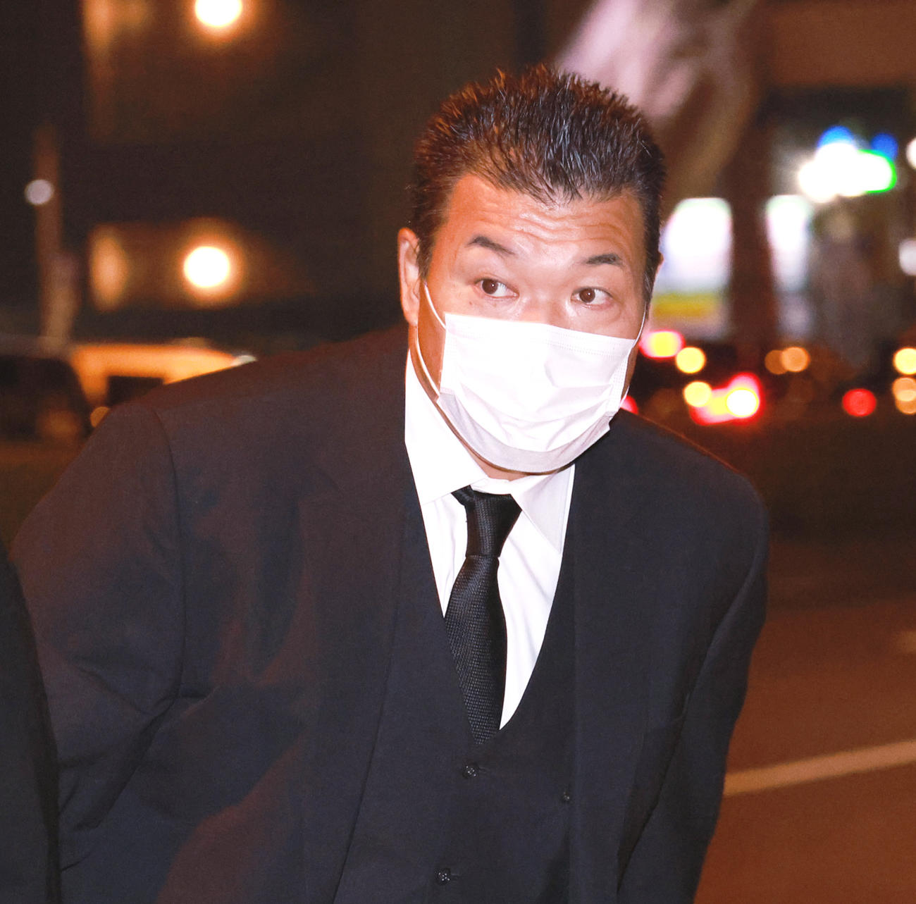 アントニオ猪木さんの弔問に訪れた小川直也氏（撮影・中島郁夫）