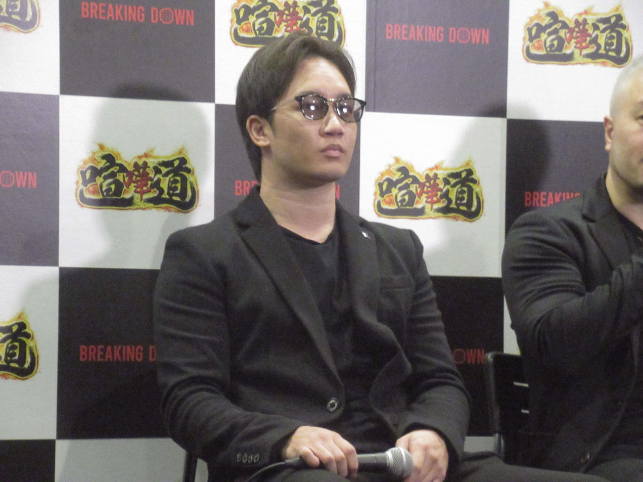 BreakingDown6の前日会見に出席した朝倉（撮影・勝部晃多）