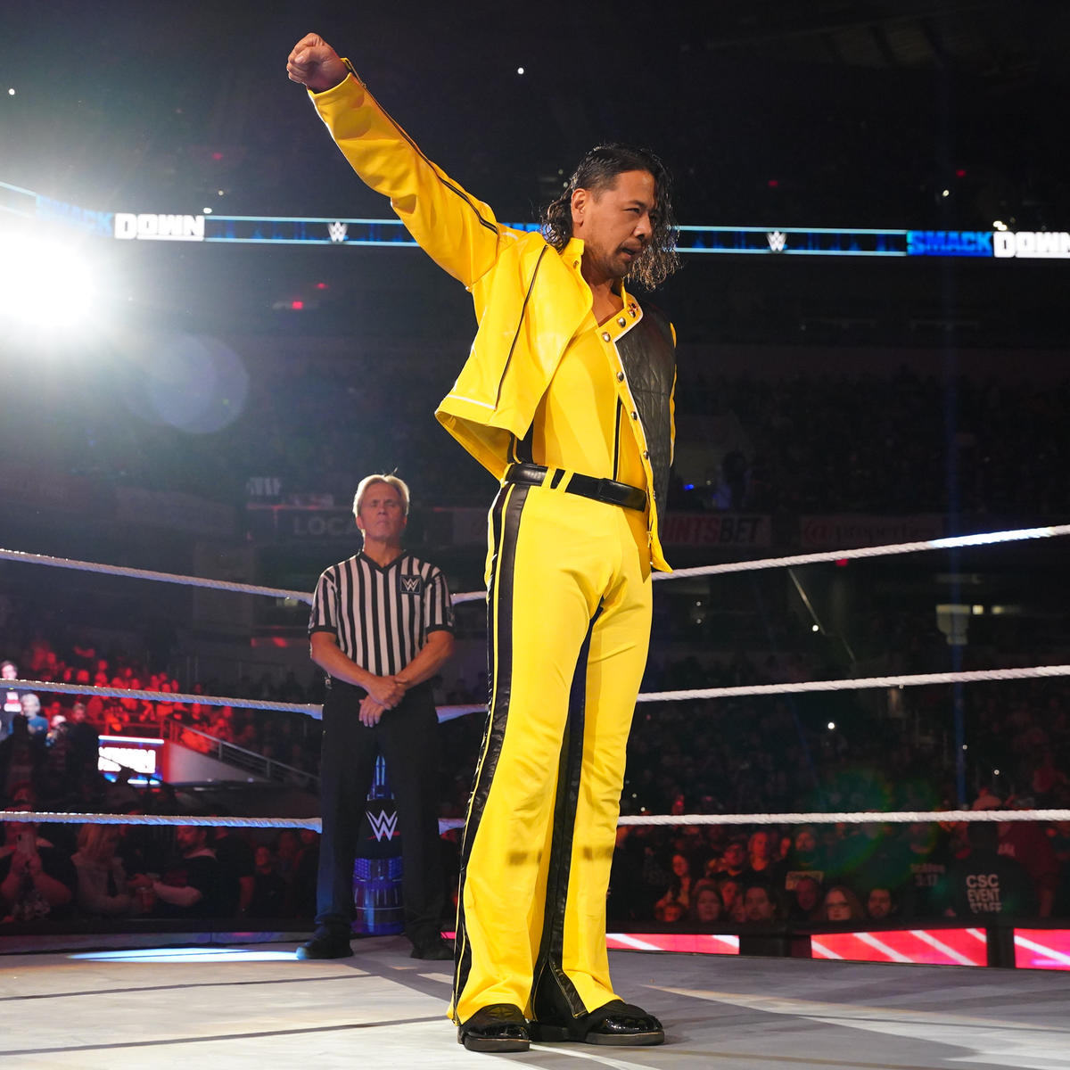 サントス・エスコバーとのスマックダウンW杯1回戦に登場した中邑真輔（C）2022 WWE, Inc. All Rights Reserve