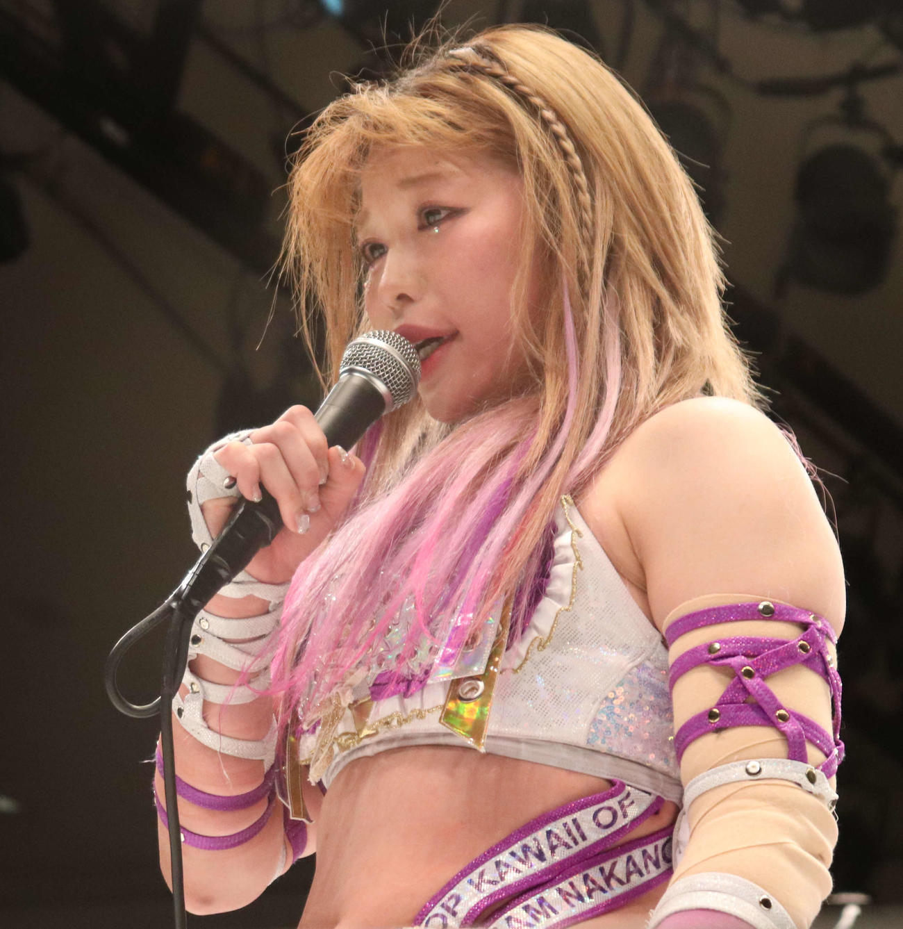 スターダム後楽園大会　月山和香に最後通告をする中野たむ（撮影・渋谷征平）