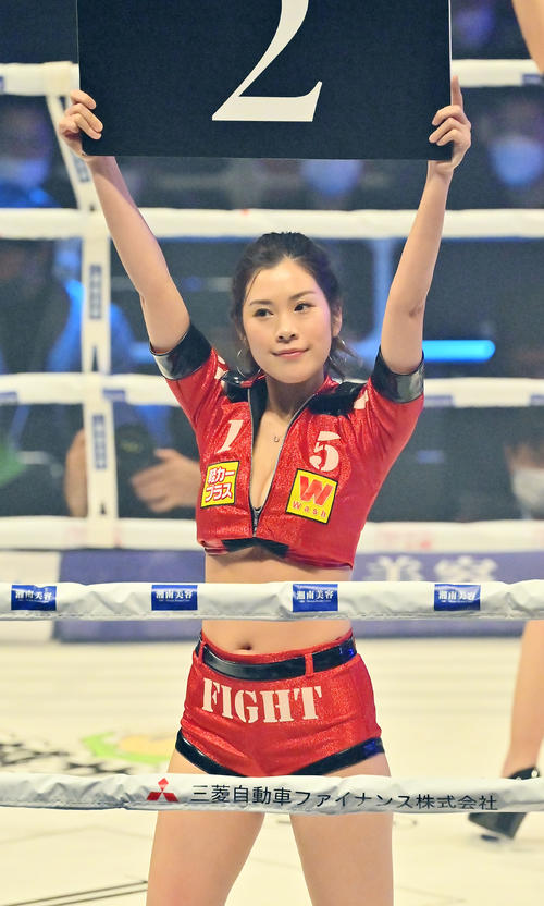 3150FIGHTラウンドガール「3150GIRLS」の内田瑞穂（撮影・和賀正仁）