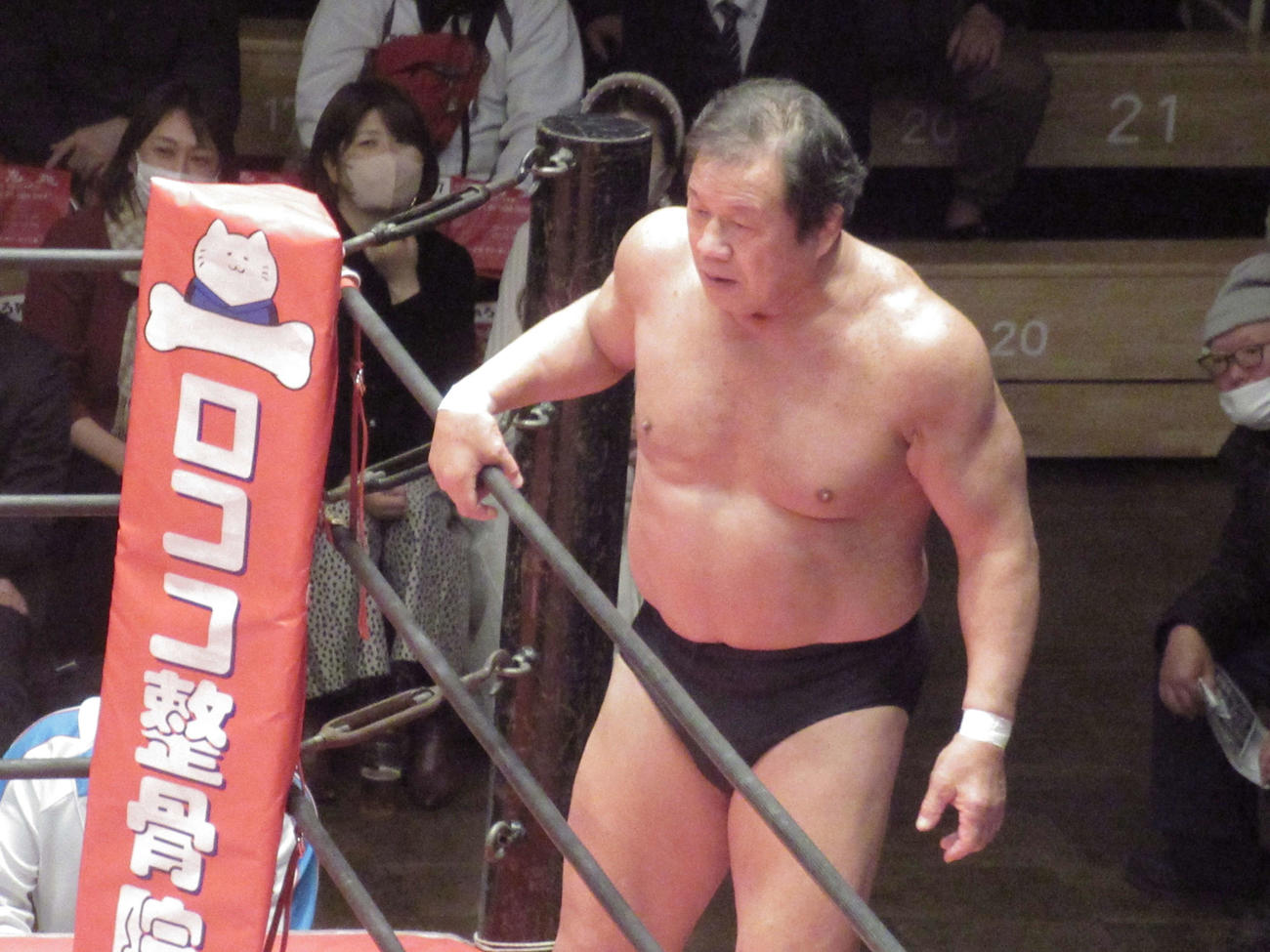 リング上に真剣な視線を送る藤波（撮影・勝部晃多）