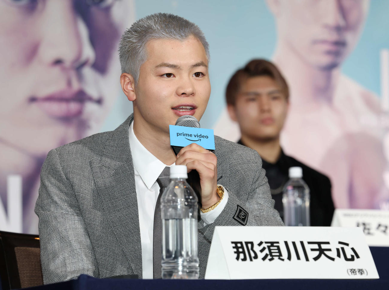 ボクシングデビュー戦への意気込みを語る那須川天心（撮影・宮地輝）