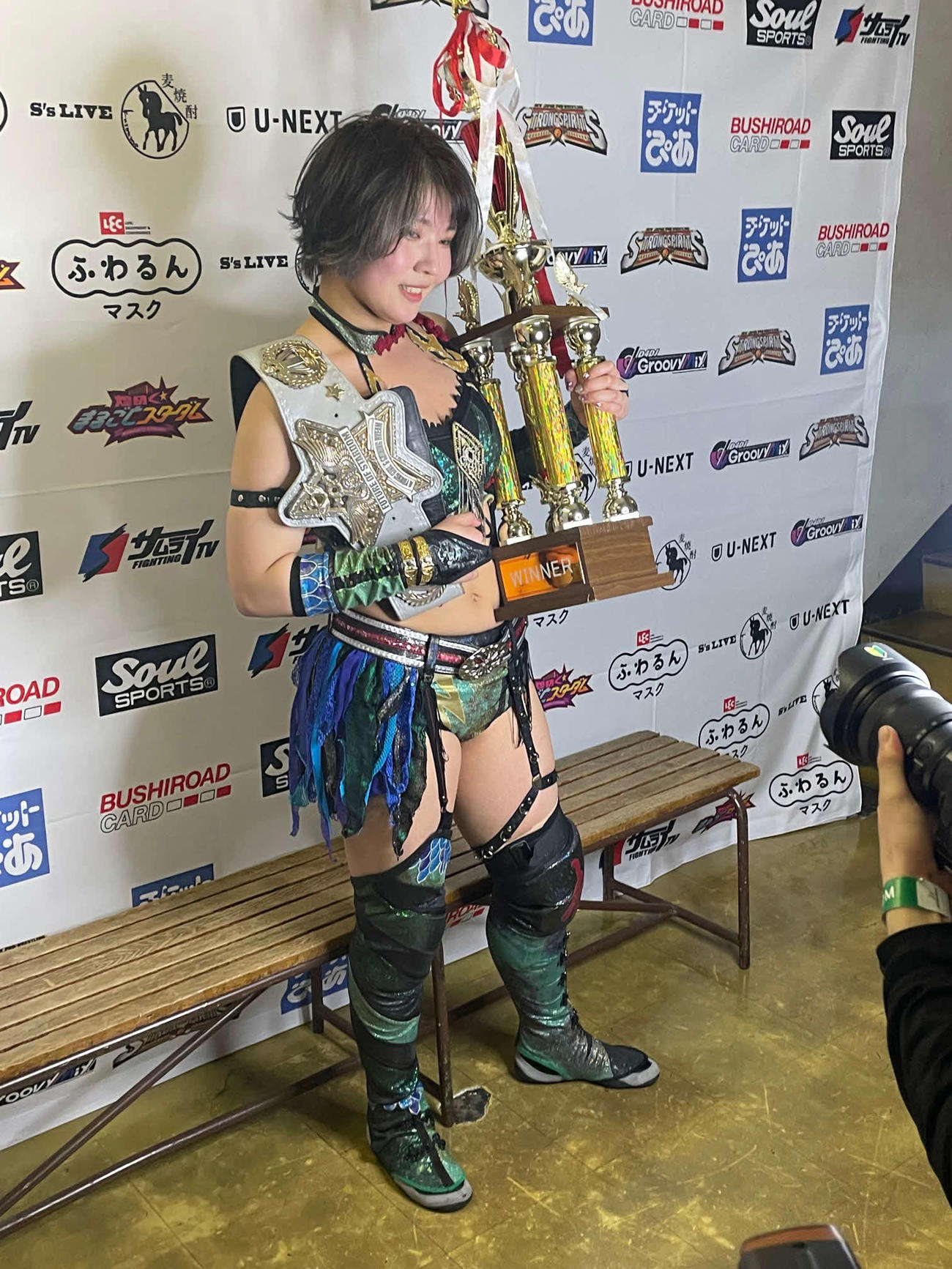フューチャー・オブ・スターダム選手権試合で、防衛に成功した王者の壮麗亜美