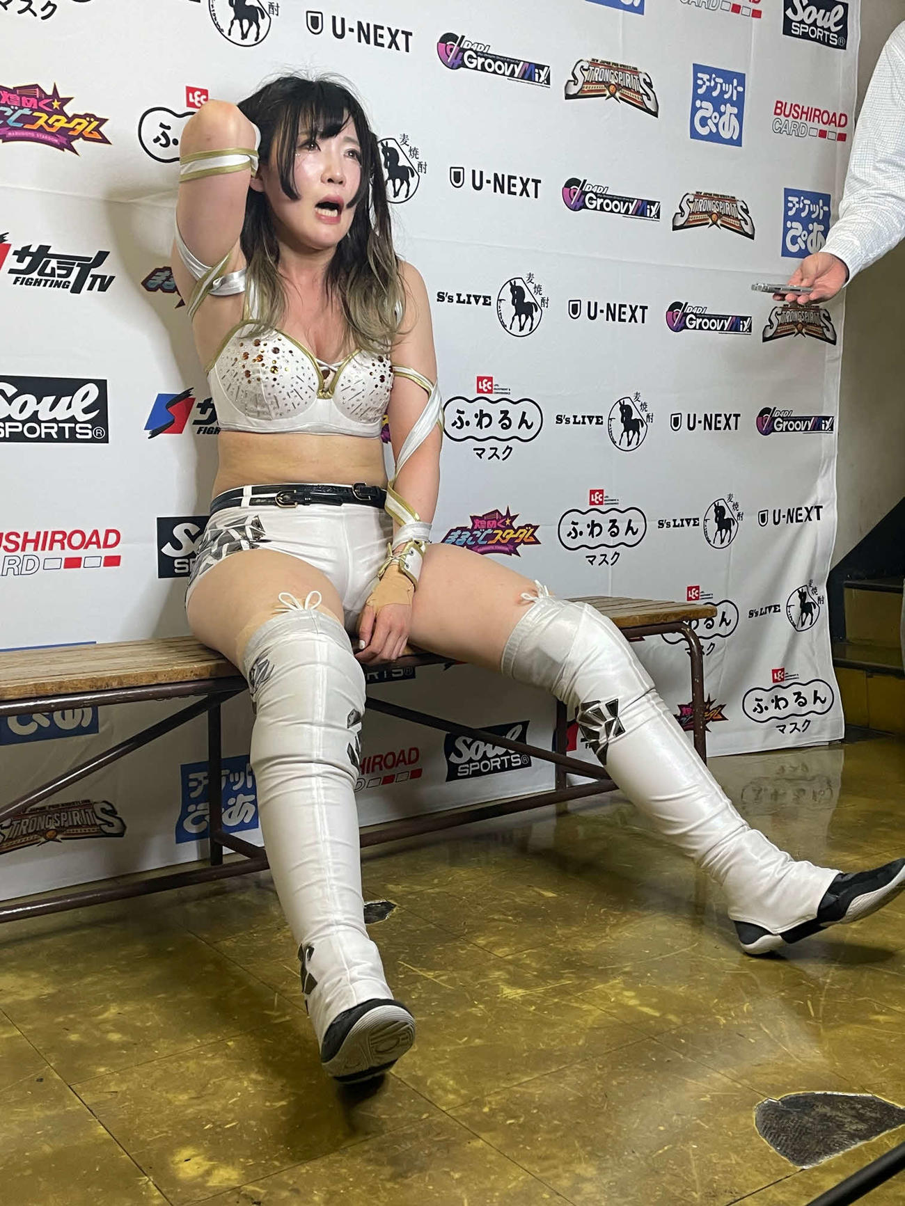 フューチャー・オブ・スターダム選手権試合で、敗れた挑戦者のレディ・C