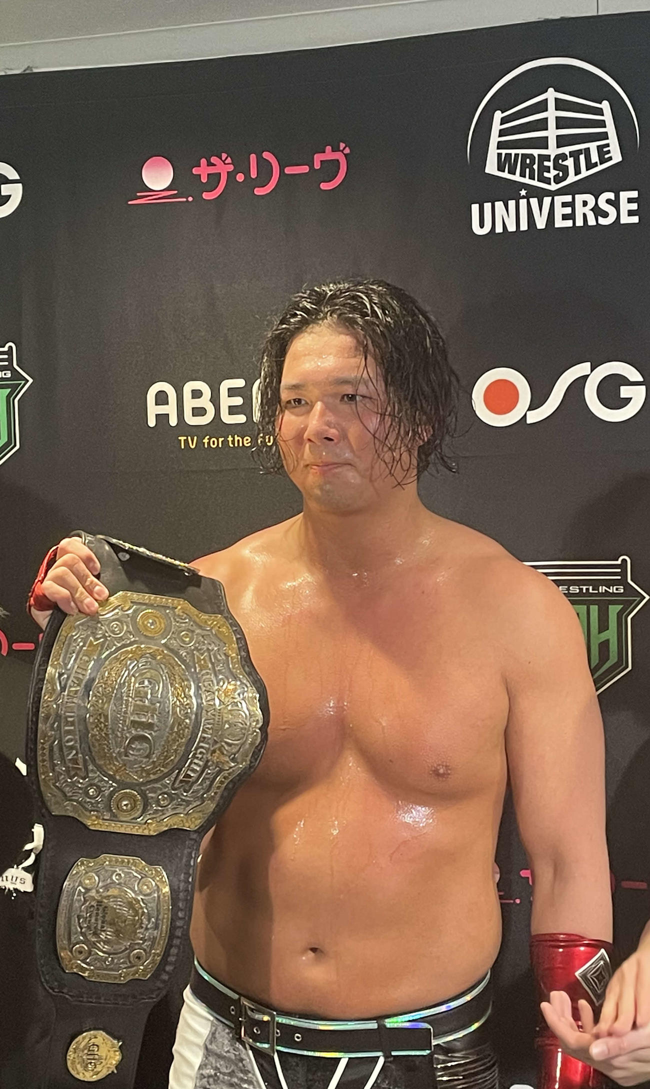 GHCヘビー級王座で、王者の清宮海斗に勝利し、新王者に輝いたジェイク・リー