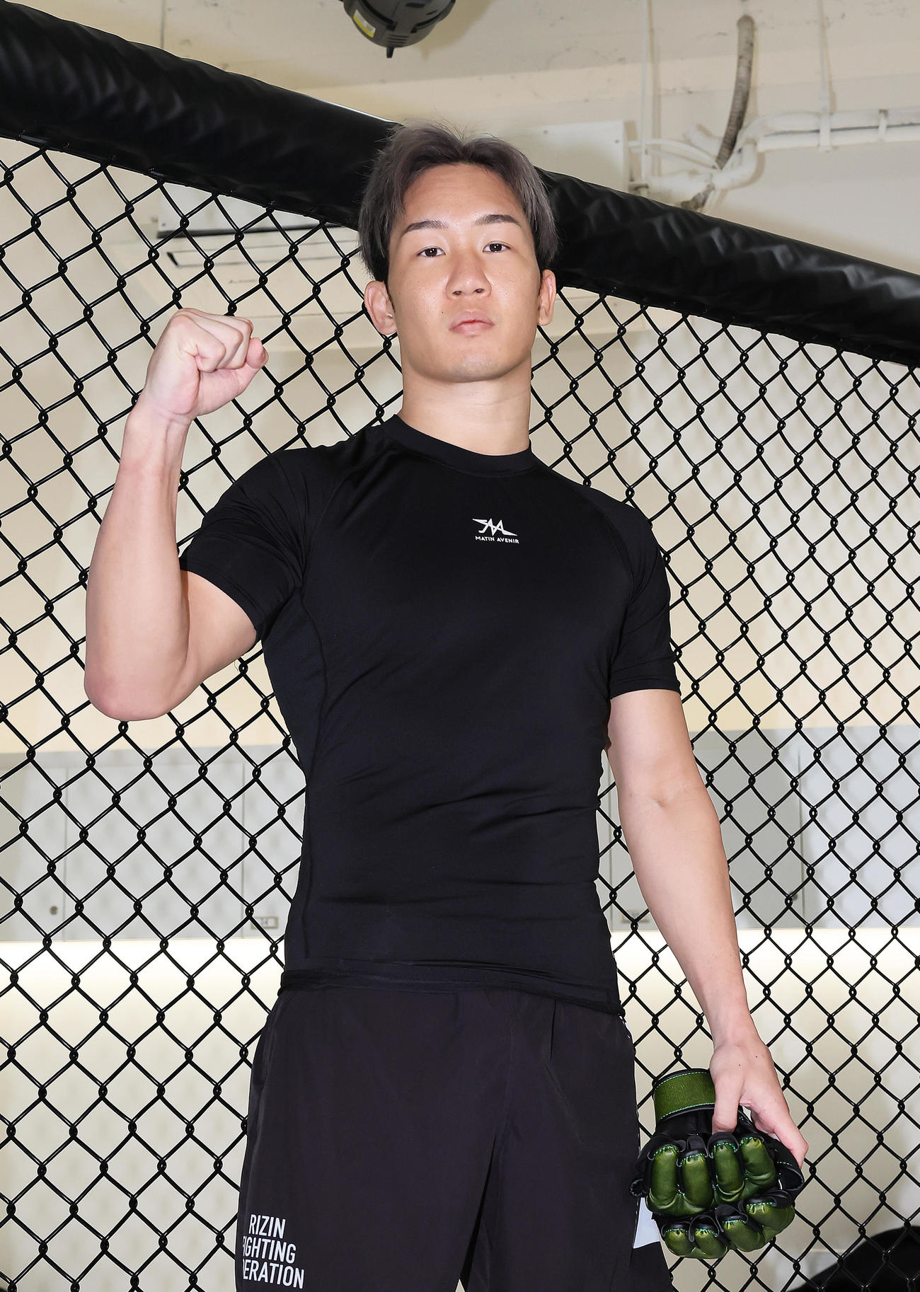 公開トレーニングを終え、意気込みを語った朝倉（撮影・足立雅史）