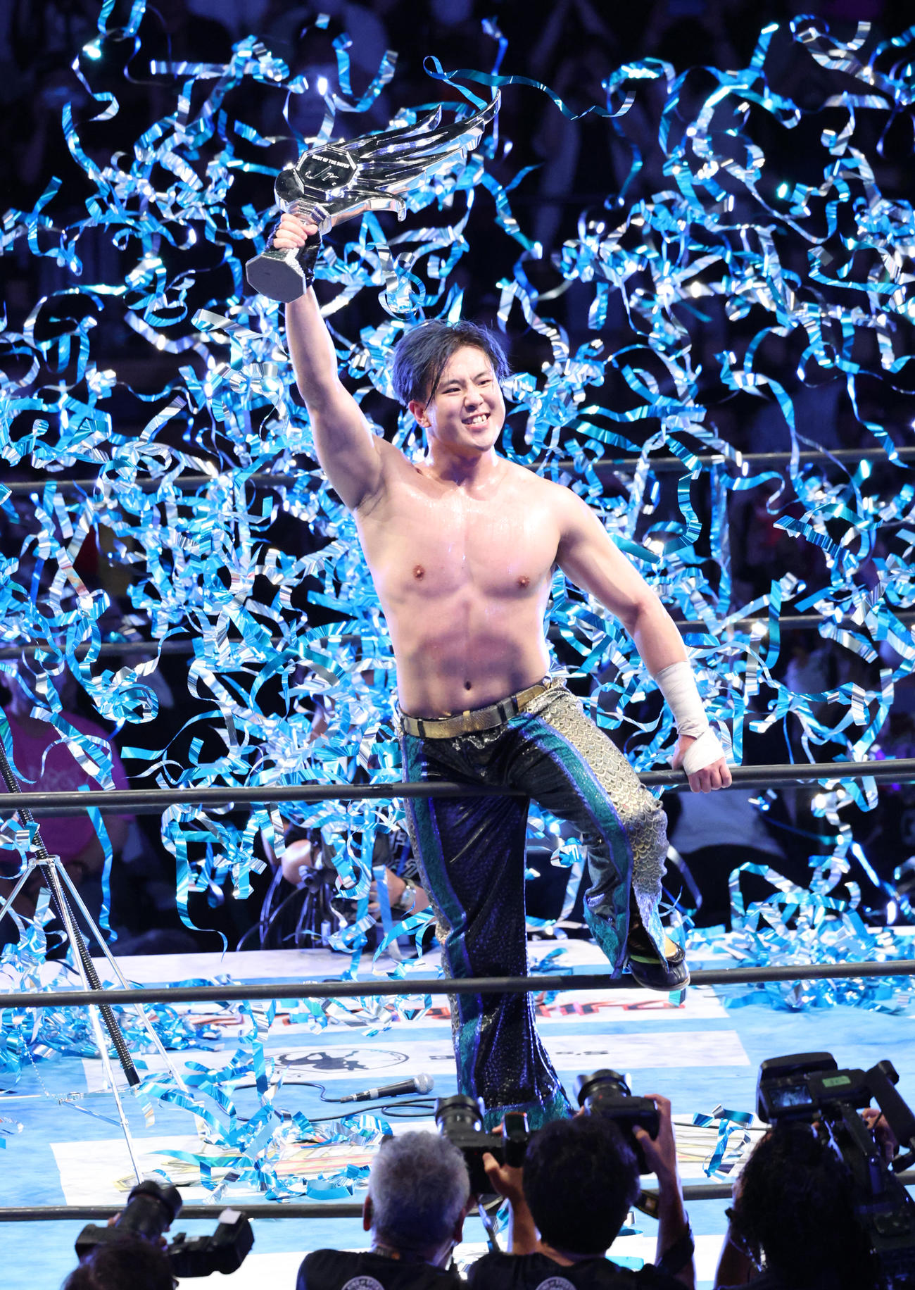 BEST OF THE SUPER Jr．30の覇者となったマスター・ワト（撮影・中島郁夫）