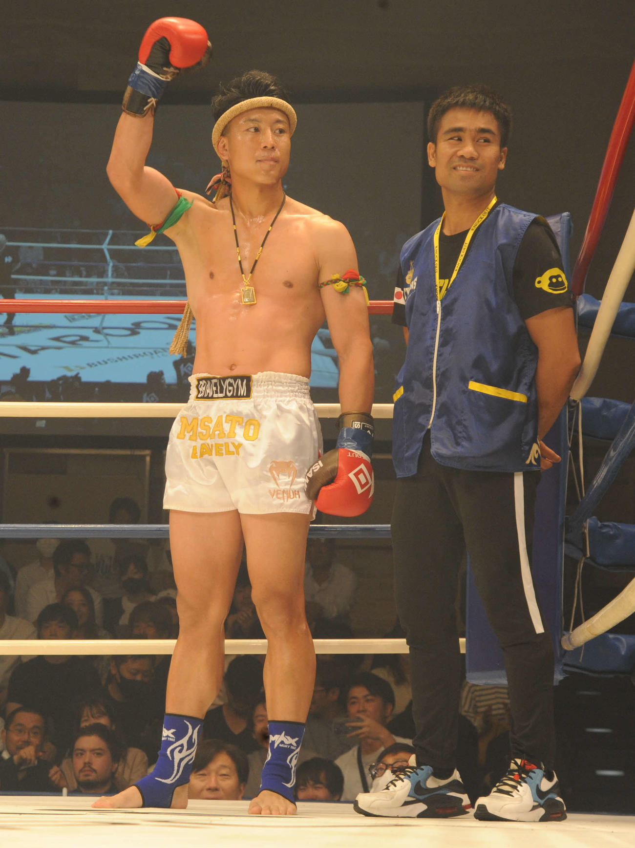 キックボクシング「KNOCK OUT 2023 vol.2」に出場した現役医師のキックボクサー、MASATO BRAVELY（撮影・松尾幸之介）