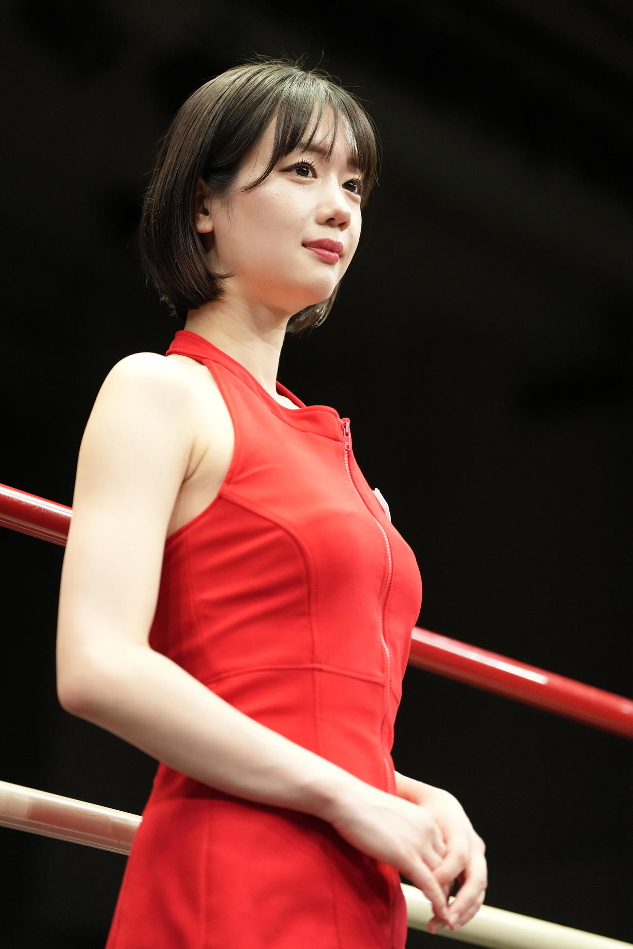 試合を彩る新唯（撮影・鈴木みどり）
