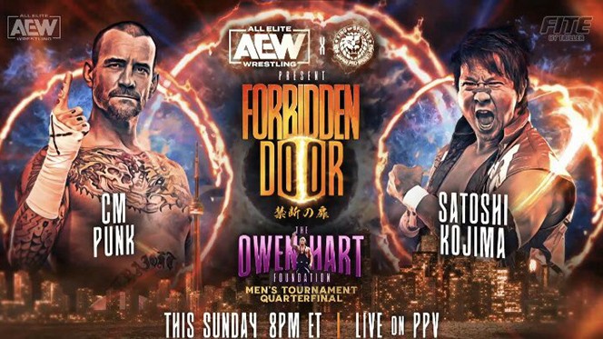 Forbidden DoorでCM　パンクと対戦が決まった小島聡（新日本プロレス公式Twitterから）