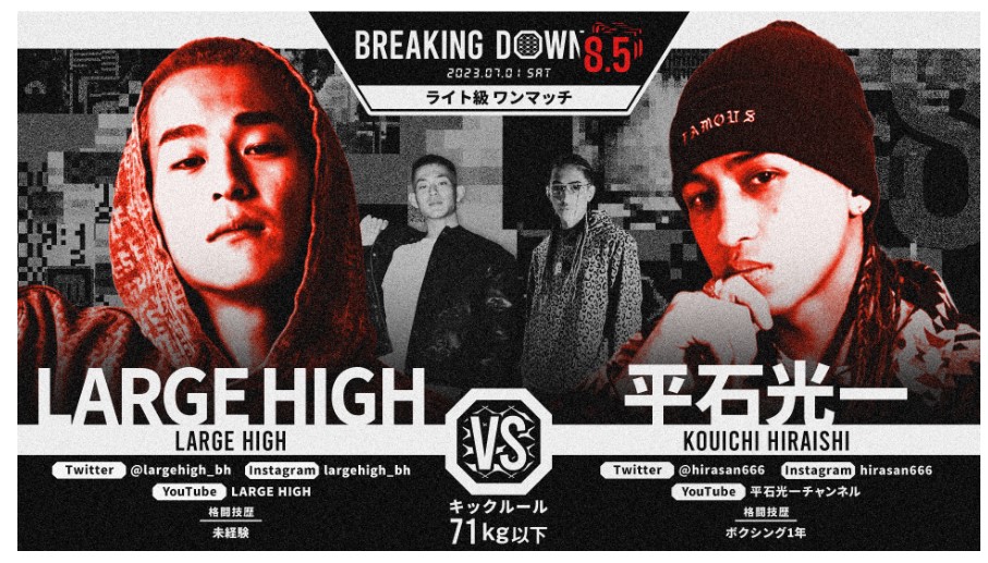 8・5の対戦カード（BreakingDown提供)