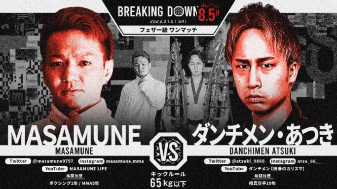 8・5の対戦カード（BreakingDown提供)