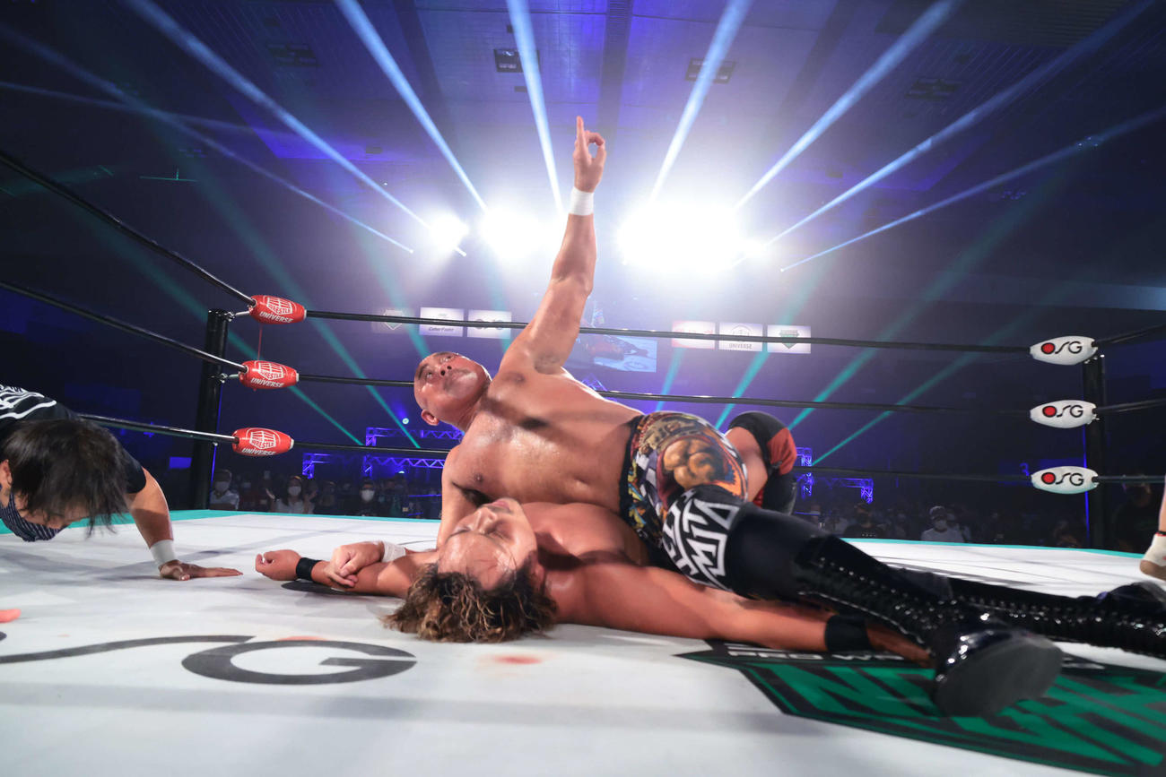 22年9月25日の「PRO－WRESTLING LOVE FOREVER.2～OUT BREAK～」で中嶋から3カウントを奪う武藤