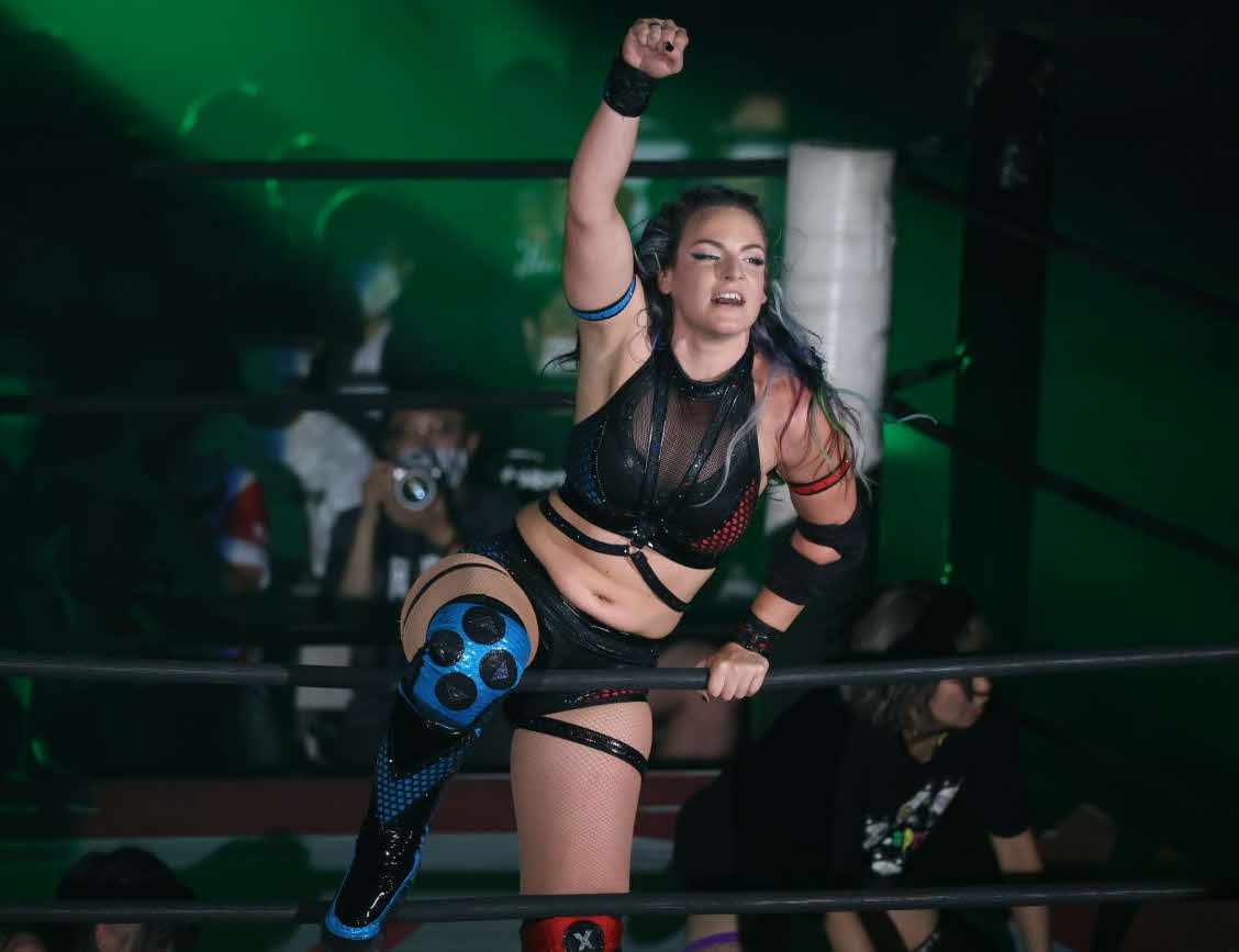 東京女子大田区大会　乃蒼ヒカリに勝利したバートビクセン（撮影・渋谷征平）