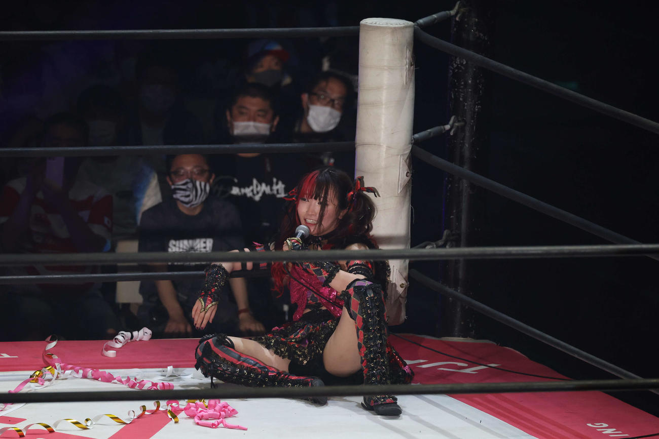 東京女子大田区大会　瑞希への思いと、過去について話す伊藤麻希（撮影・渋谷征平）