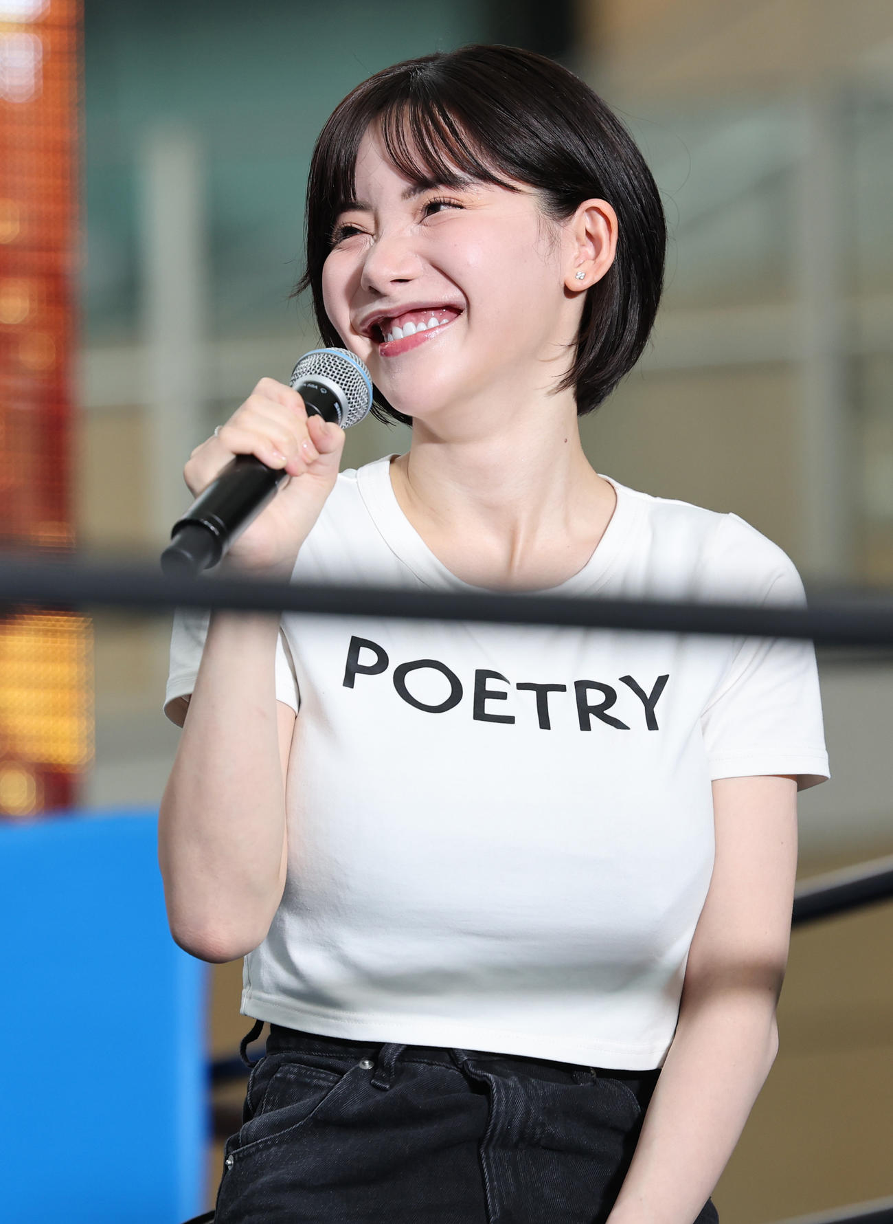 「超　RIZIN．2 powered by U－NEXT　トークショー」に参加した深田えいみ（撮影・野上伸悟）