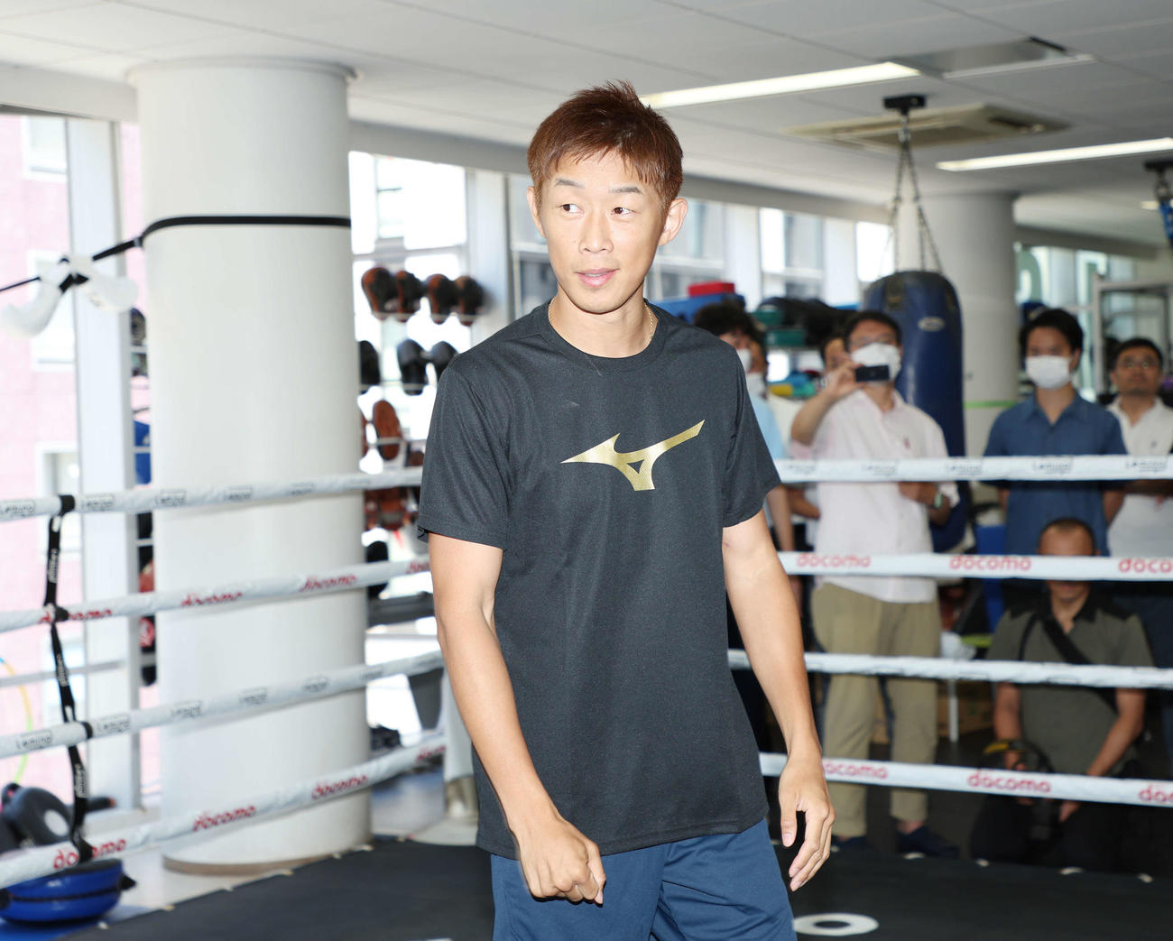 公開練習を終えた清水（撮影・宮地輝）