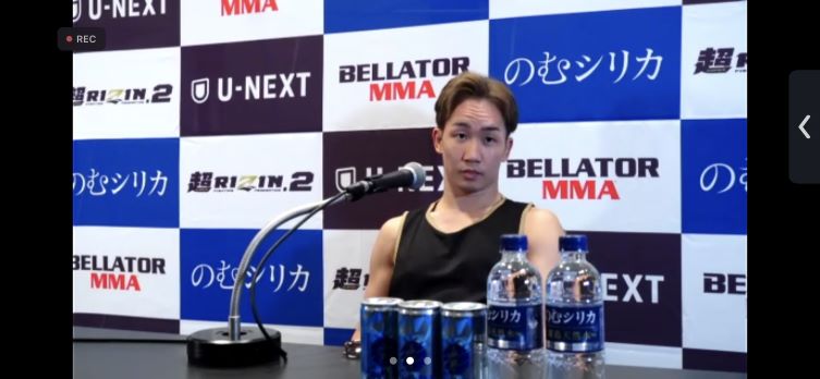 30日の超RIZIN2へ向けて、出場全選手のインタビューに出席した朝倉未来（ZOOMのスクリーンショット）