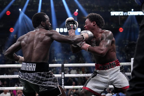 スペンスJr.と戦うクロフォード（AP）