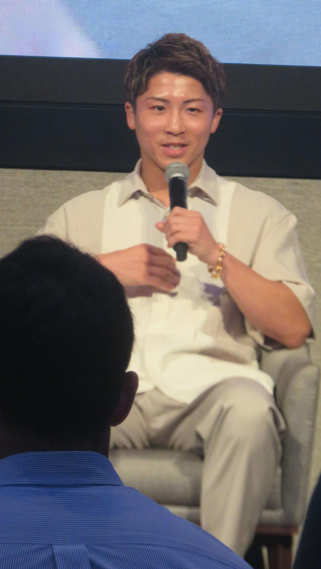 都内でスペシャルトークイベントに出演したWBC、WBO世界スーパーバンタム級王者井上尚弥