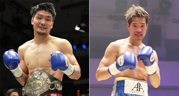 坂井祥紀（左）、シーサー皆川