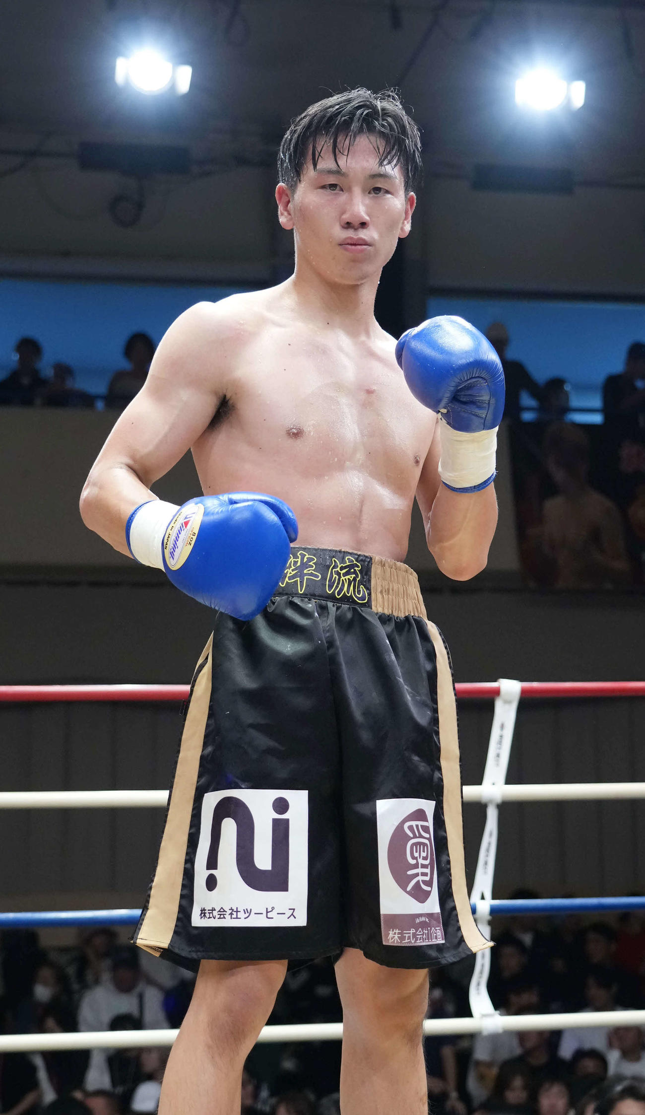 3回TKO勝ちを収めスーパーバンタムで東日本新人王を獲得した須藤（撮影・小沢裕）
