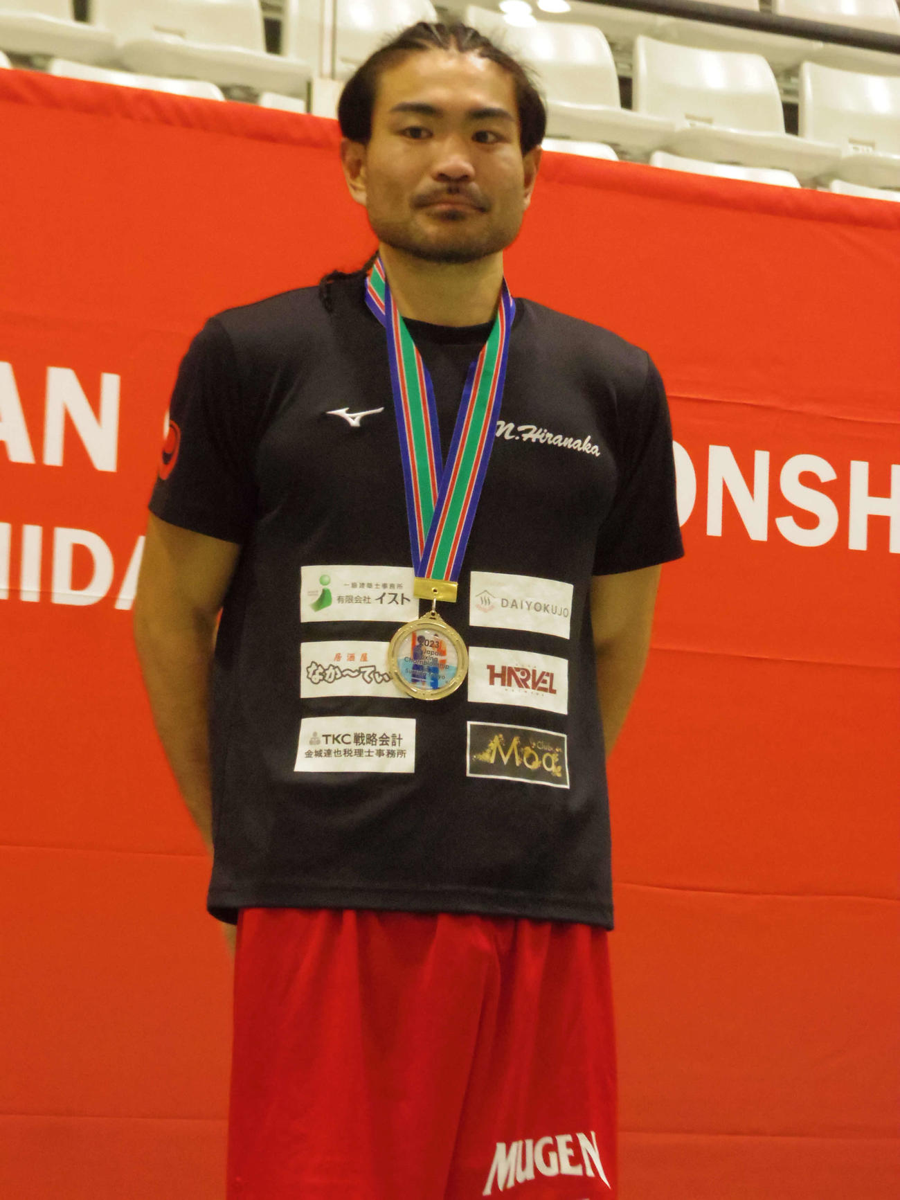 全日本選手権男子ライトミドル級で優勝した平仲信裕
