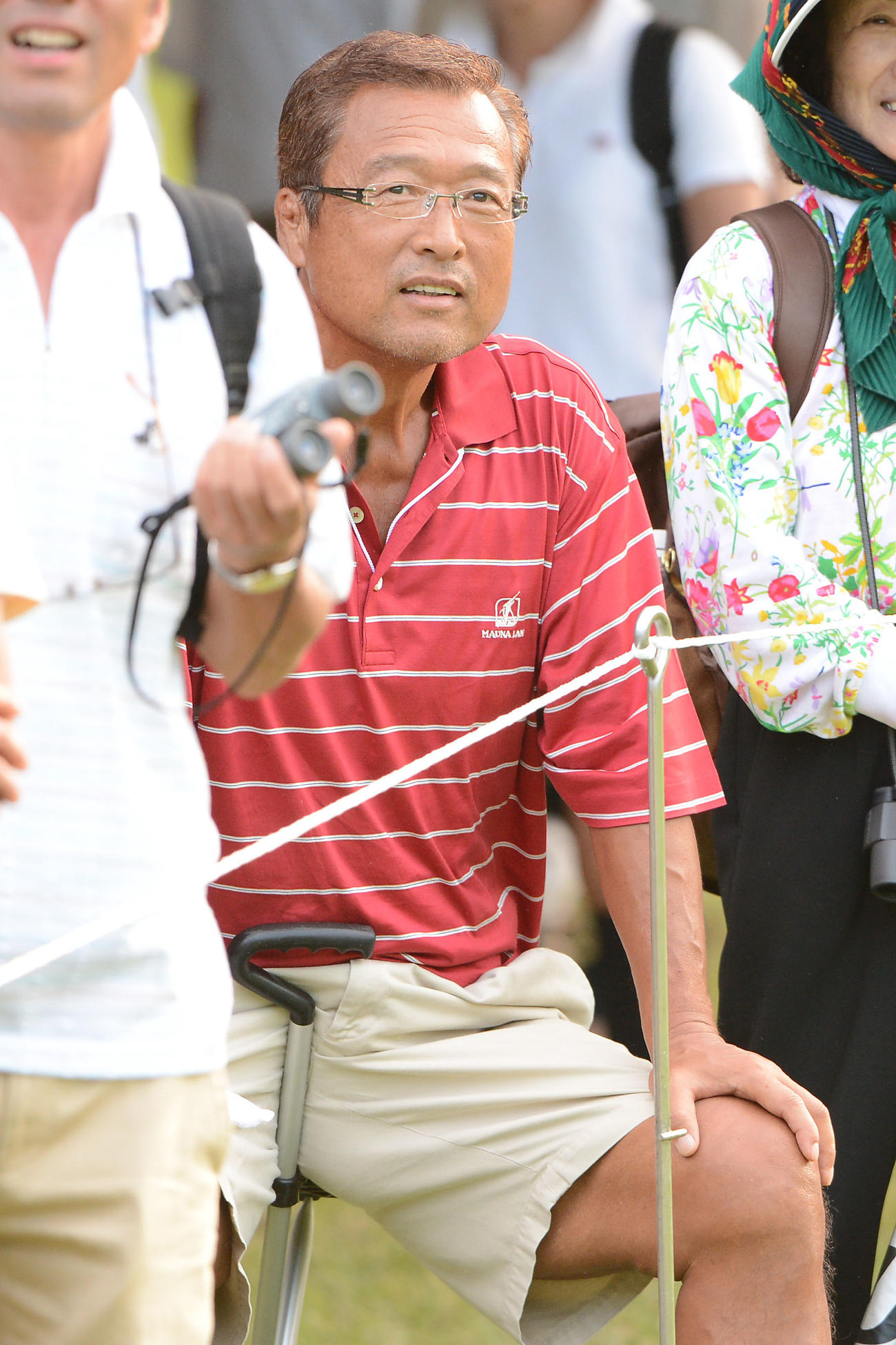 日本女子オープンの会場に、娘のプロゴルファー木戸愛の応援に駆けつけた木戸修さん（2012年9月撮影）