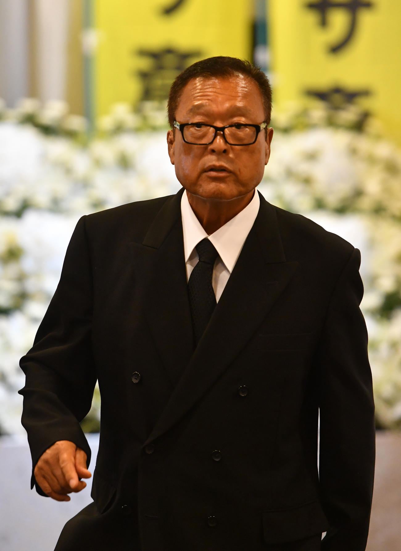 マサ斎藤さんの通夜に訪れた木戸修さん（2018年7月撮影）