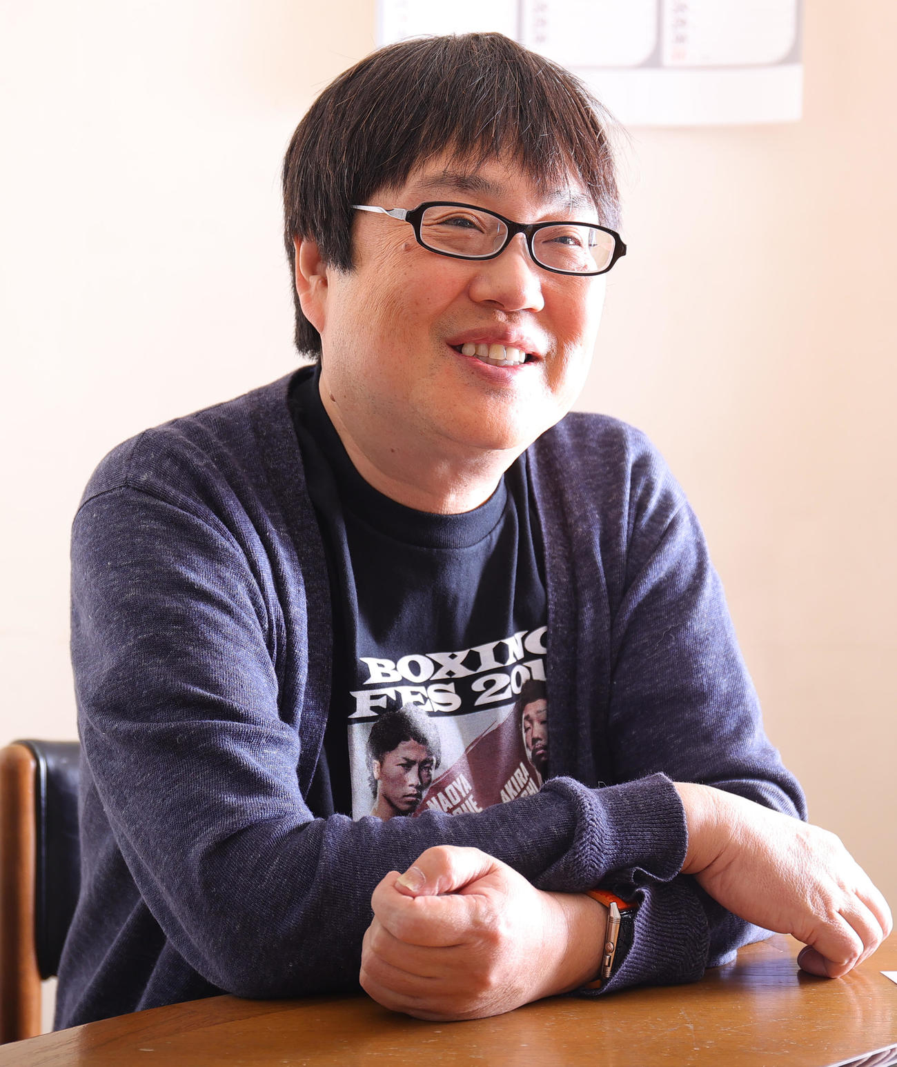 井上尚弥について語る六角精児（撮影・野上伸悟）