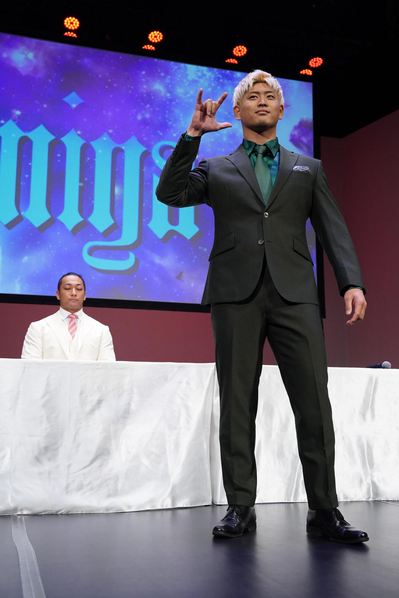 「ベルク　presents  WRESTLE KINGDOM 18 in東京ドーム」前日記者会見に臨む清宮（撮影・小沢裕）