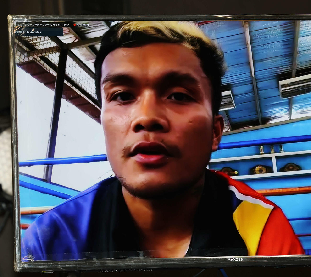 「3150FIGHT vol．8」発表記者会見で試合への意気込みを語るアルアル・アンダレス（撮影・宮地輝）