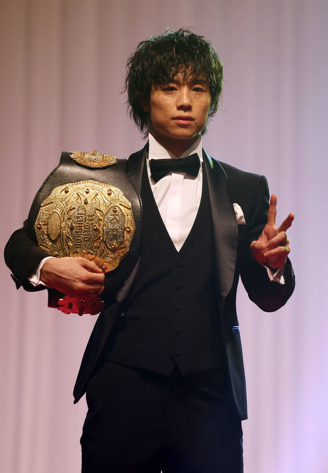 K－1 AWARDS 2023で最優秀選手賞を受賞した金子晃大（撮影・宮地輝）