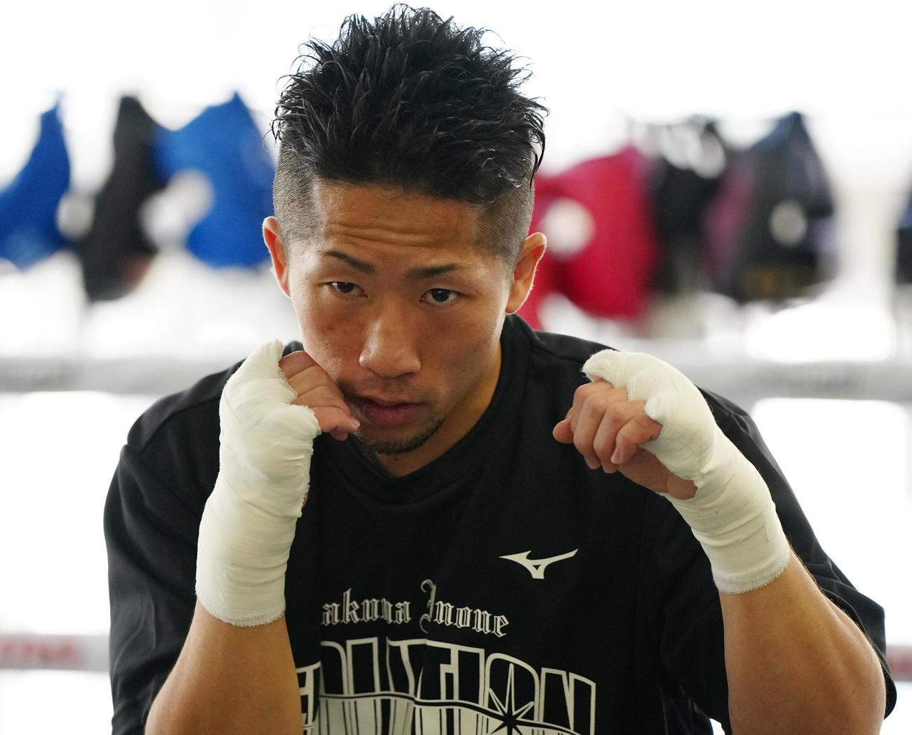 練習を公開する井上拓（撮影・江口和貴）