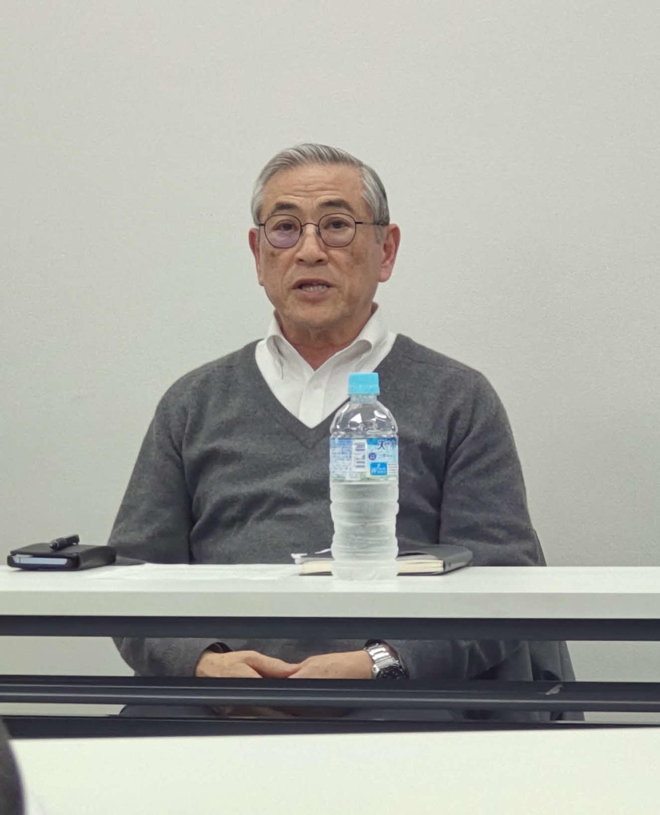 猪木ロイド開発の記者会見に出席した故アントニオ猪木氏の実弟、猪木啓介氏