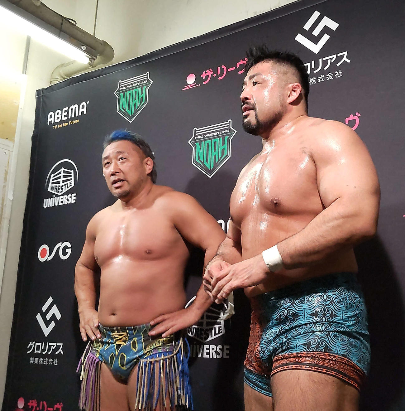征矢学（右）＆近藤修司の「IBU」はVCタッグリーグ優勝を誓った