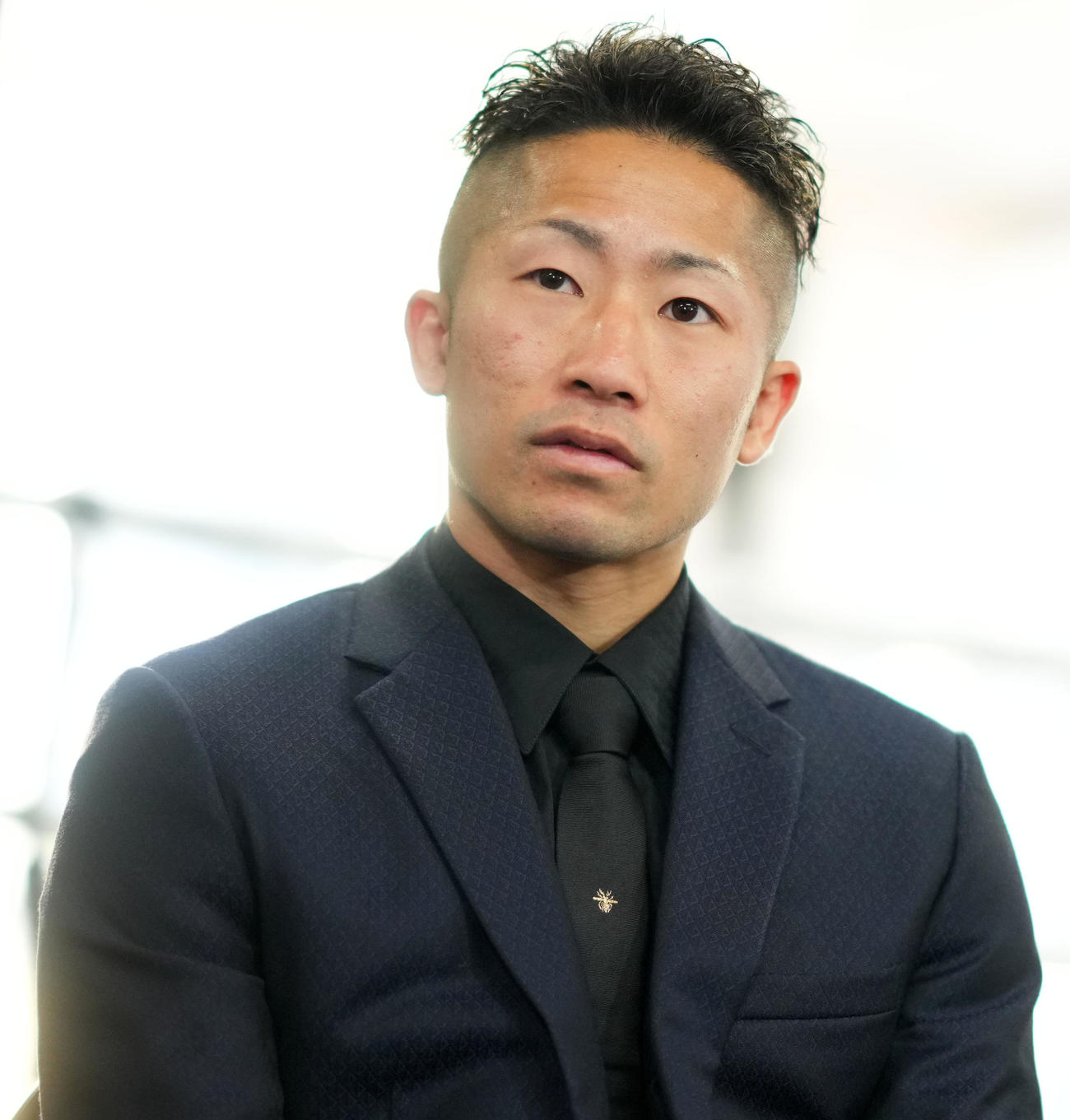 防衛戦が決まり会見を行った井上拓（撮影・横山健太）