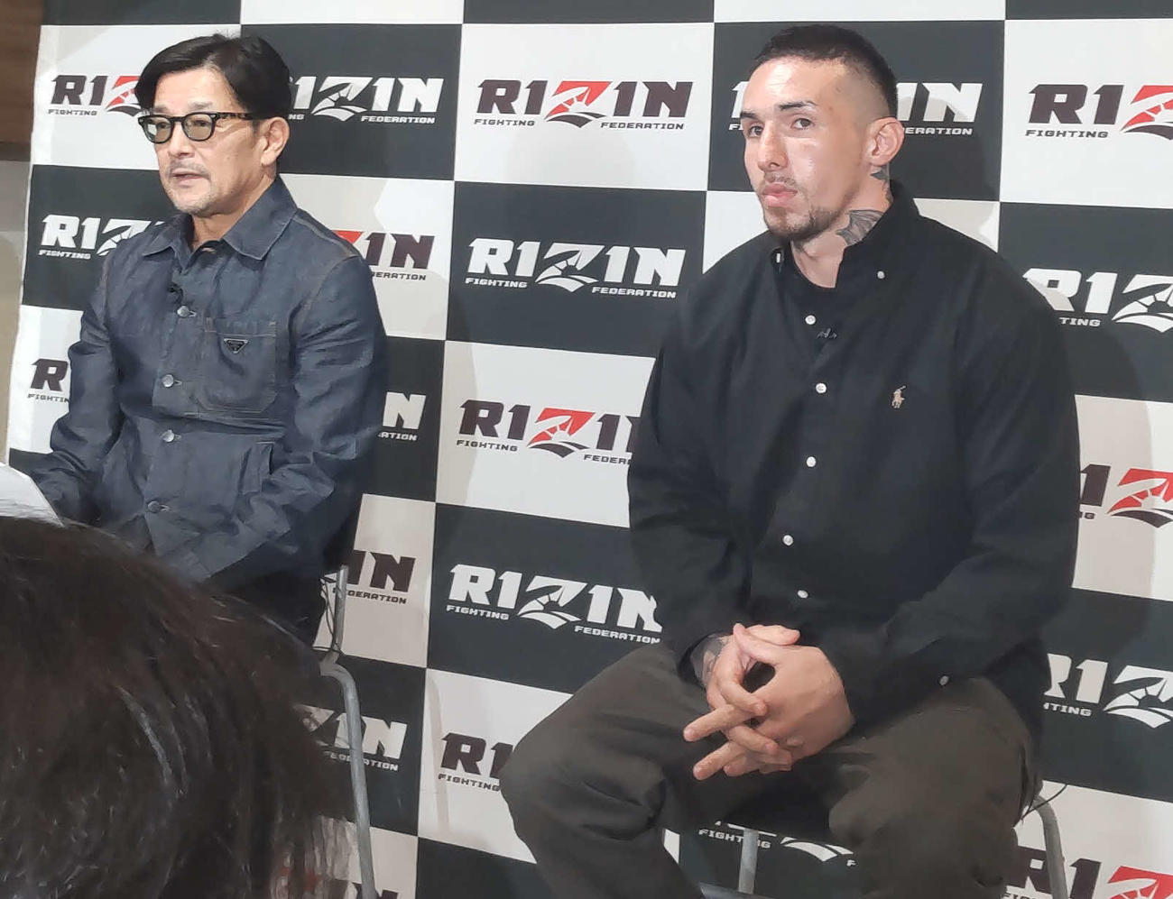 RIZINランドマーク9神戸大会で復帰する木村”フィリップ”ミノル（右）と榊原信行CEO