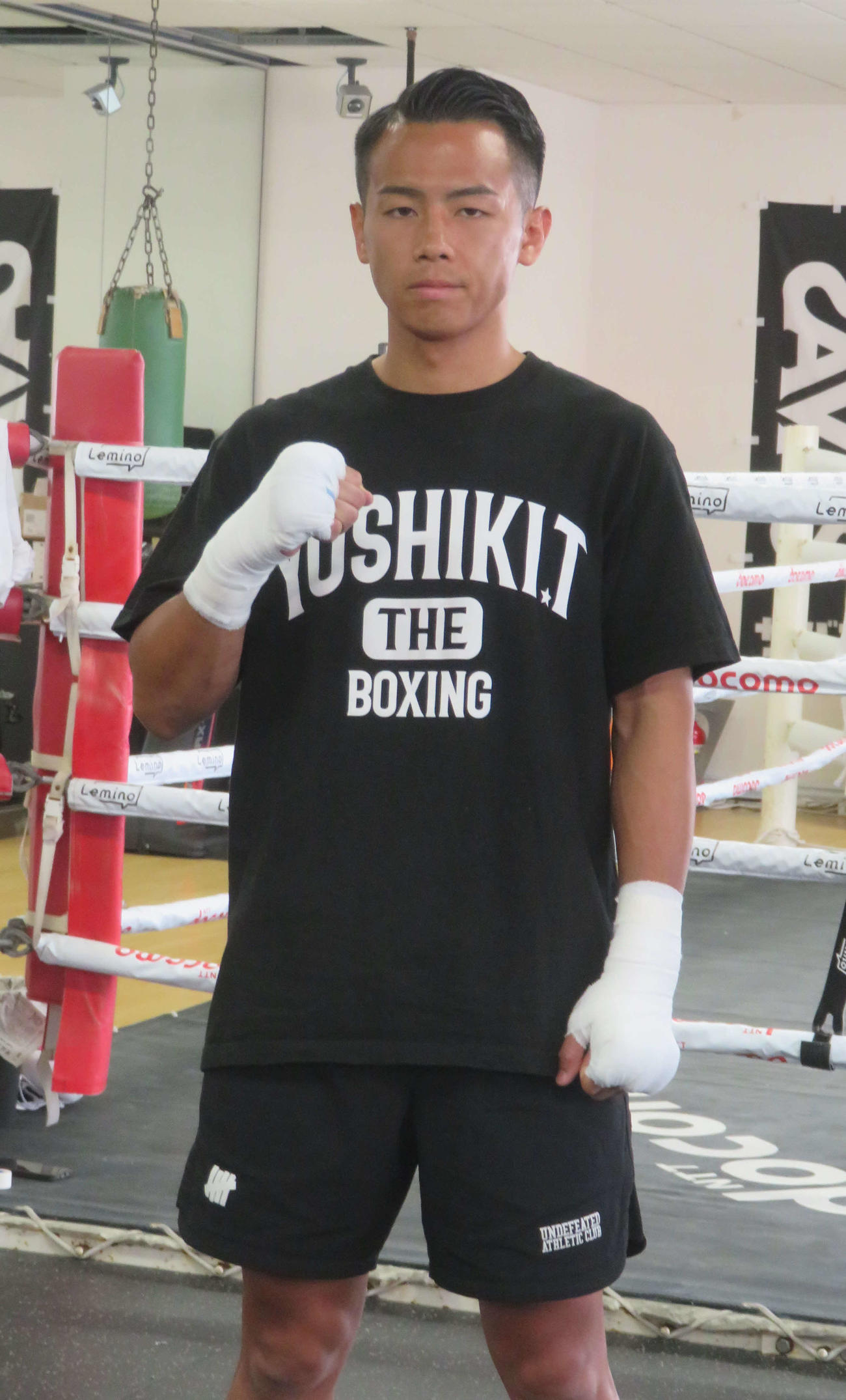 5月6日、東京ドームでの世界初挑戦へ向け、意気込みを示したWBO世界バンタム級5位武居由樹