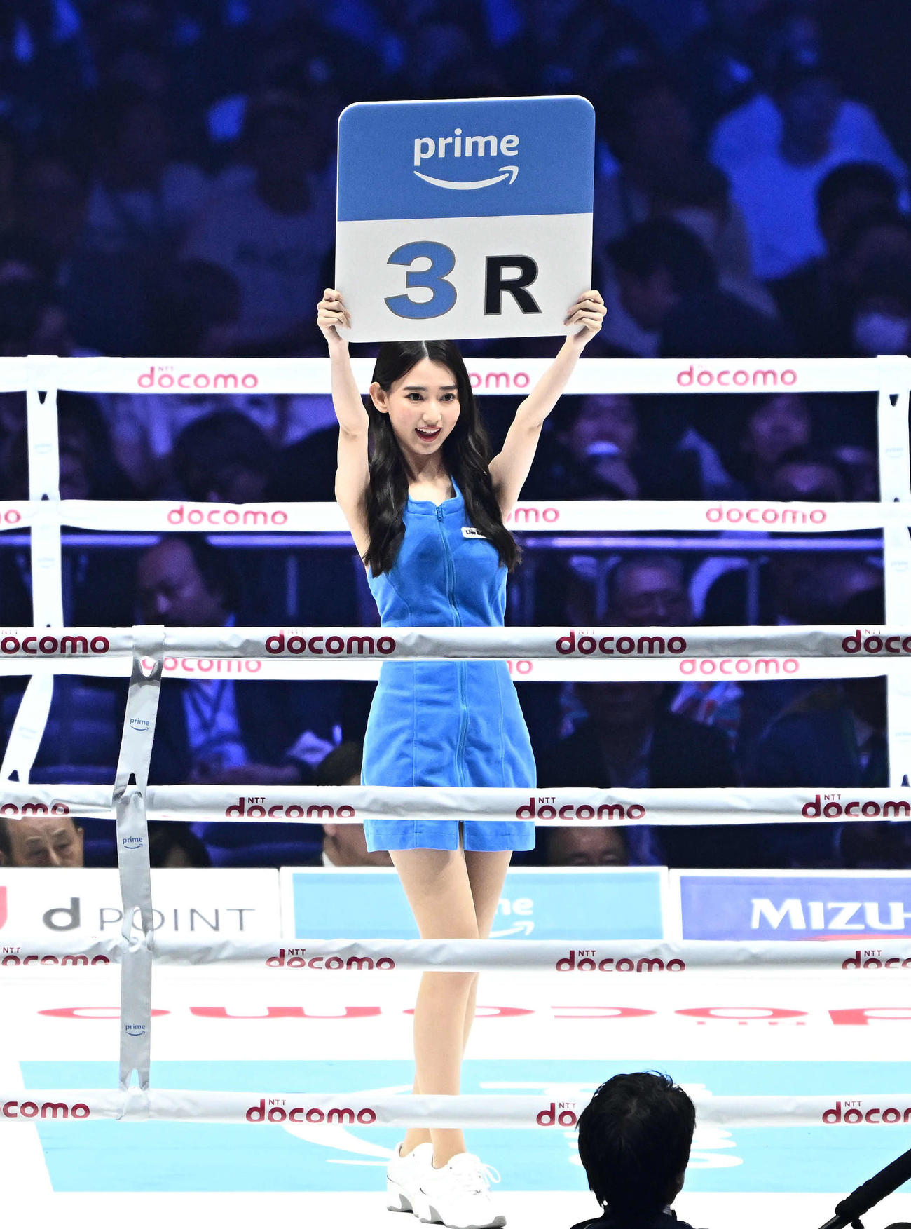リングウオークする黒木麗奈（撮影・滝沢徹郎）