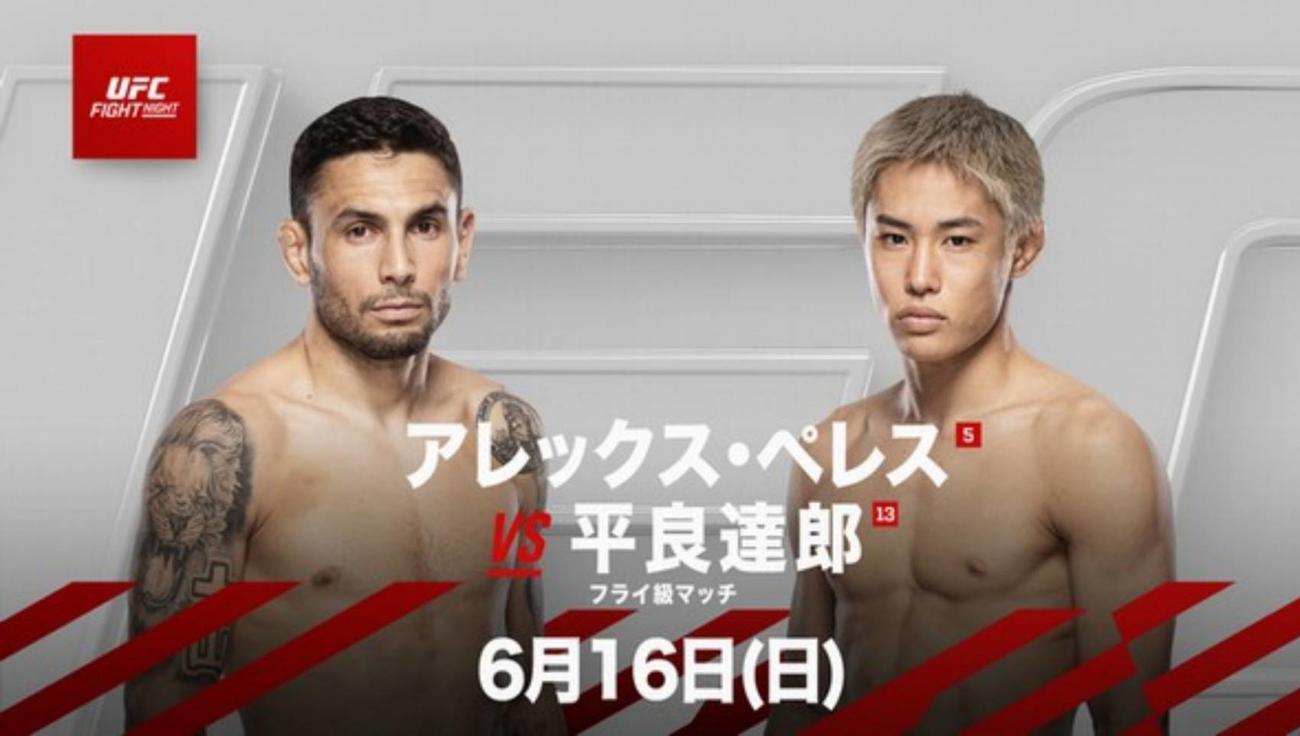 日本時間6月16日に米ラスベガスでUFCフライ級5位アレックス・ペレス（左）と対戦する同級13位平良達郎達郎（C）Zuffa LLC／UFC