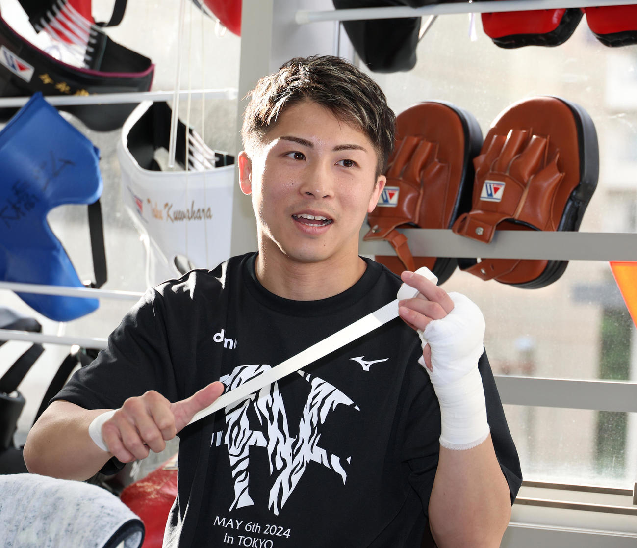 東京ドームでの試合を終え始動する井上（撮影・中島郁夫）