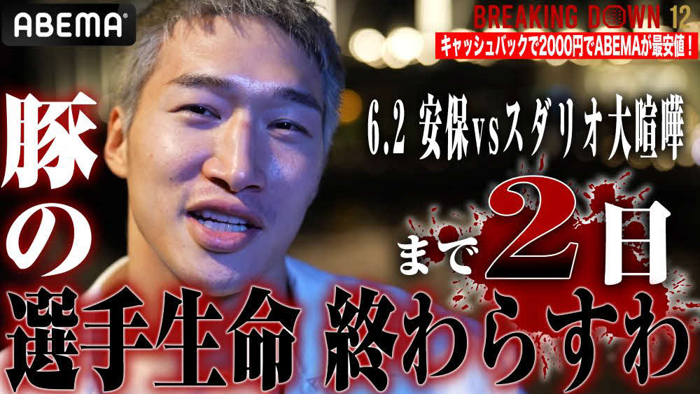 BD12で「スダリオ剛の選手生命を終わらせる」と宣言した安保瑠輝也（C）ABEMA（C）BREAKING DOWN