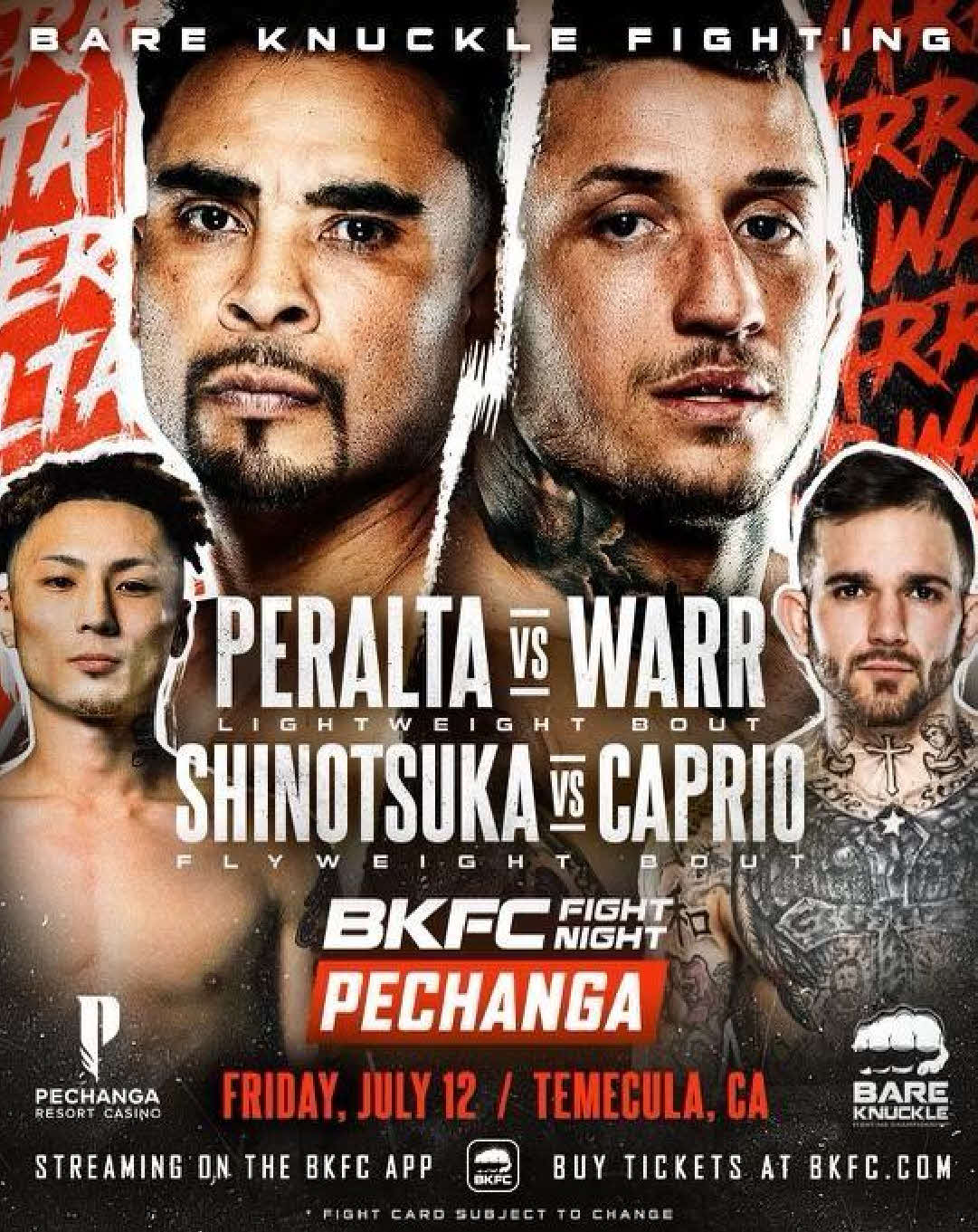 篠塚辰樹がBKFCのホーム米国に乗り込んでベアナックル・ルールで試合を行う（C）RIZIN FF（C）BKFC