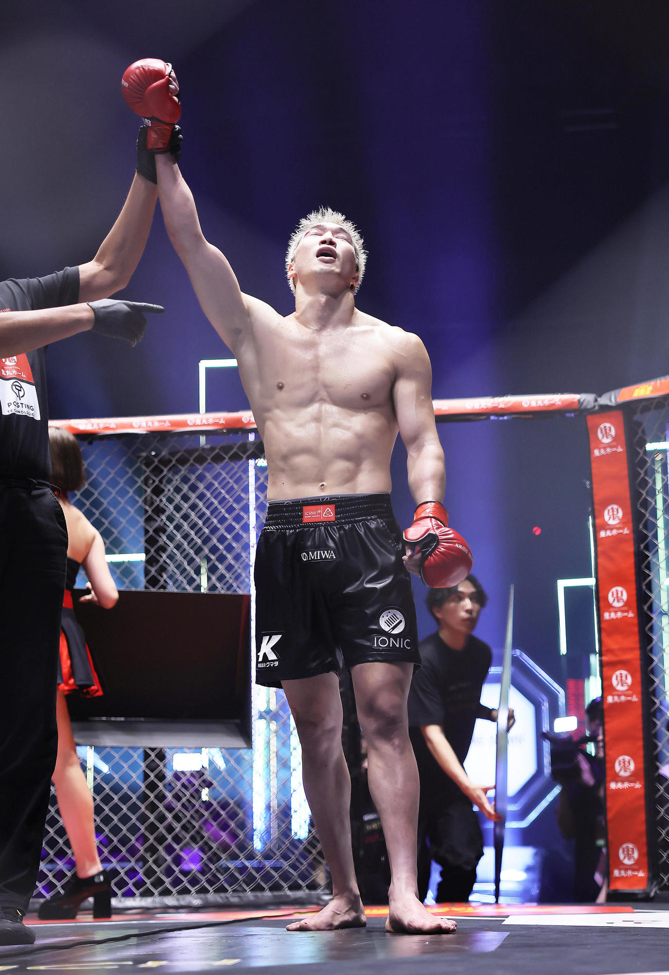 スダリオに判定で勝利した安保（撮影・足立雅史）